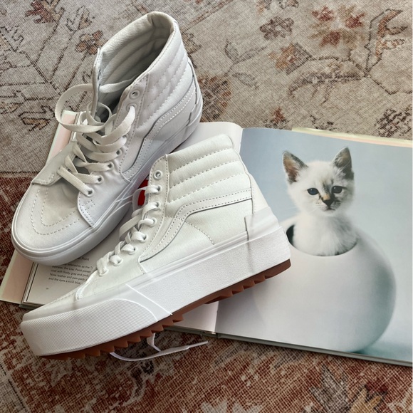 Vans Shoes - Vans white platform hi-top sneakers